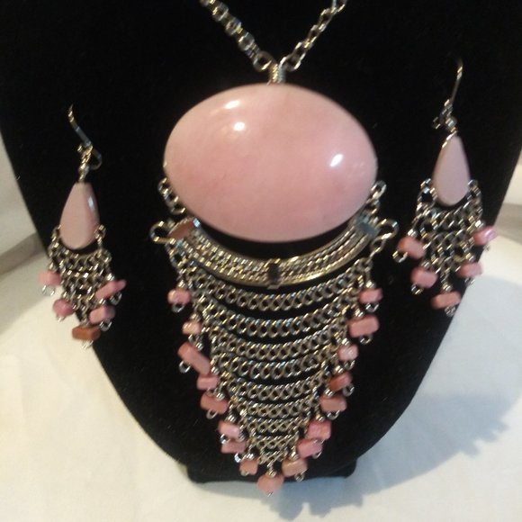 NWT BohoTribal Handmade Necklace and Earrings Set - Picture 2 of 6